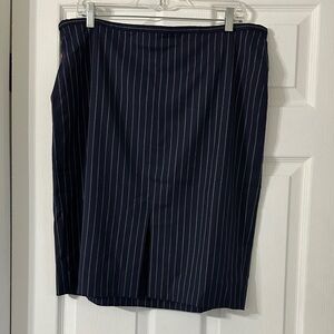 J. Crew Dark Blue Pinstripe Pencil Skirt